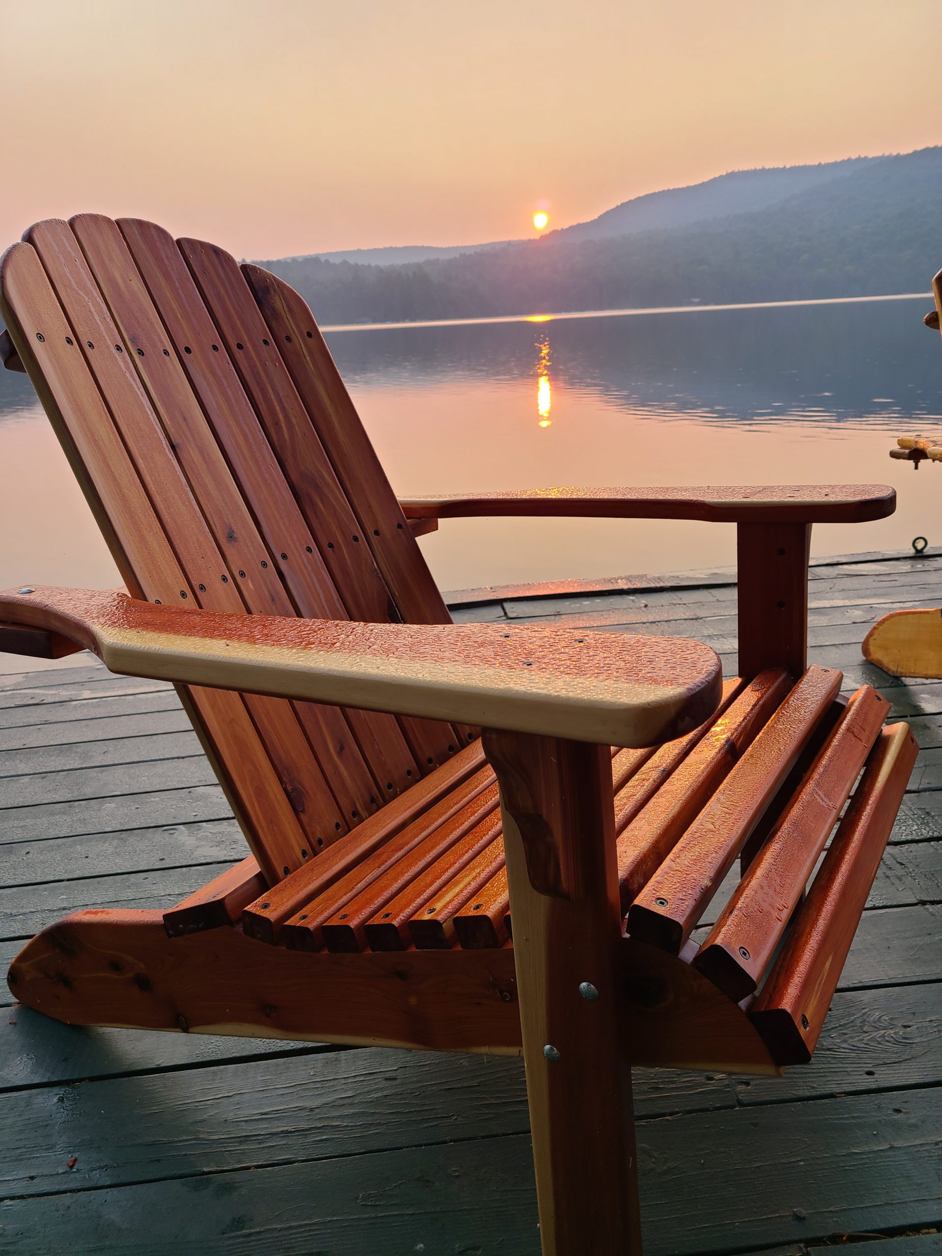 ADK chair with sunrise